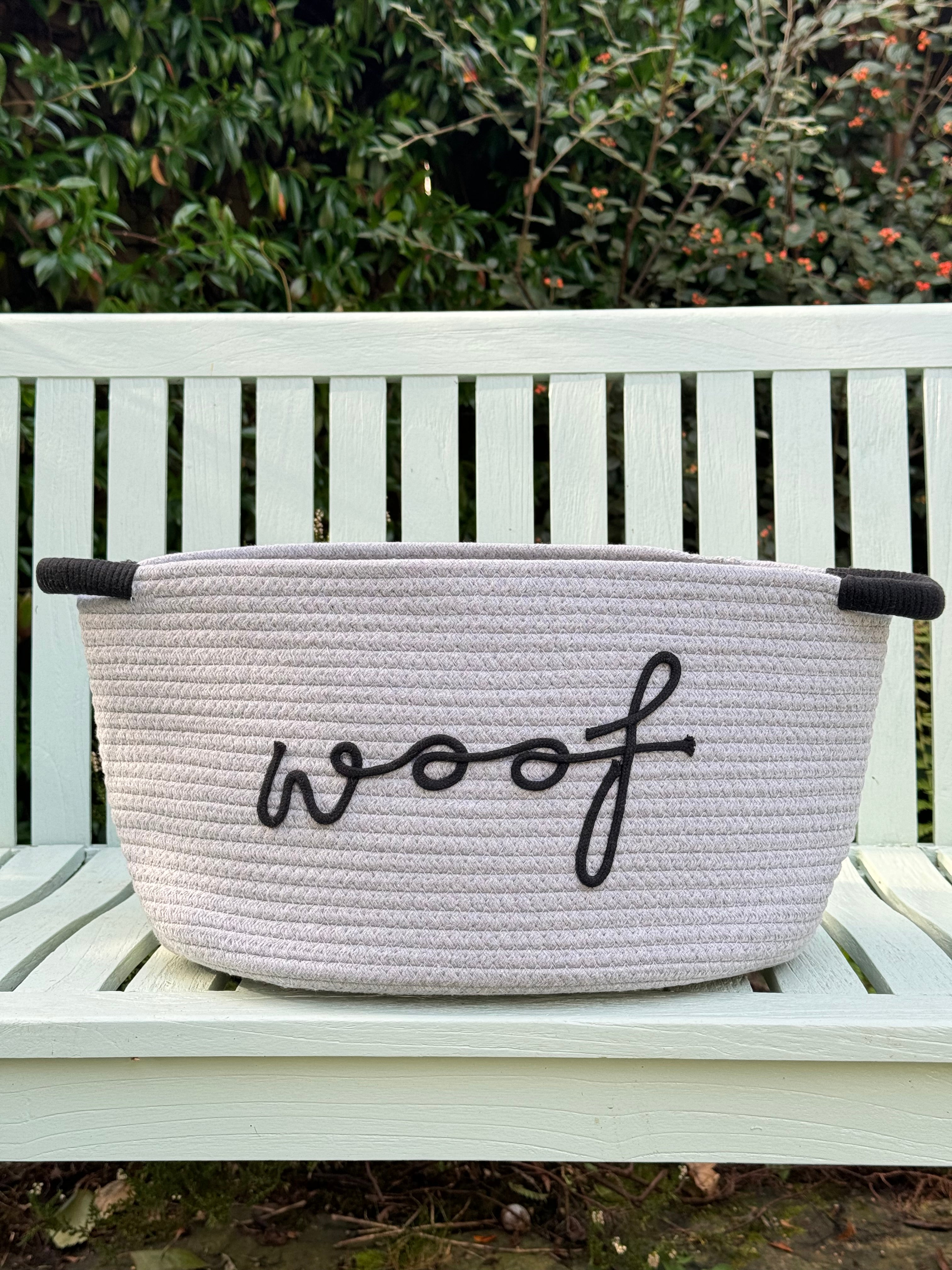 Grey dog toy basket hotsell